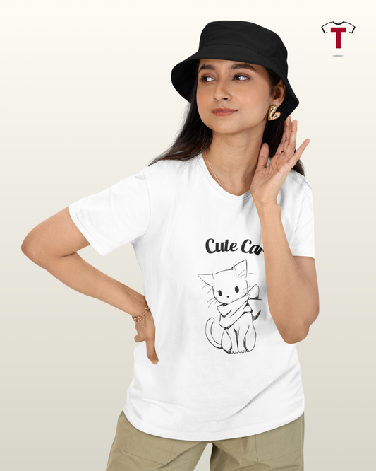 White Cute Car Unisex Cotton T-Shirt