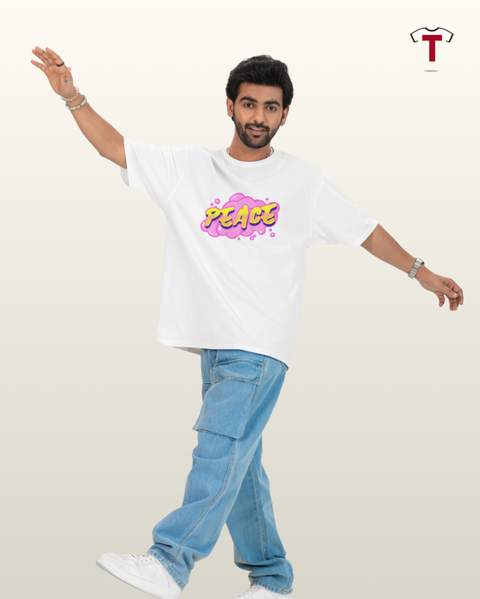 White Peace Unisex Oversized T-Shirt