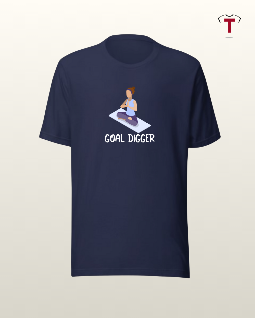 Navy Goal Digger Pure Cotton T-Shirt