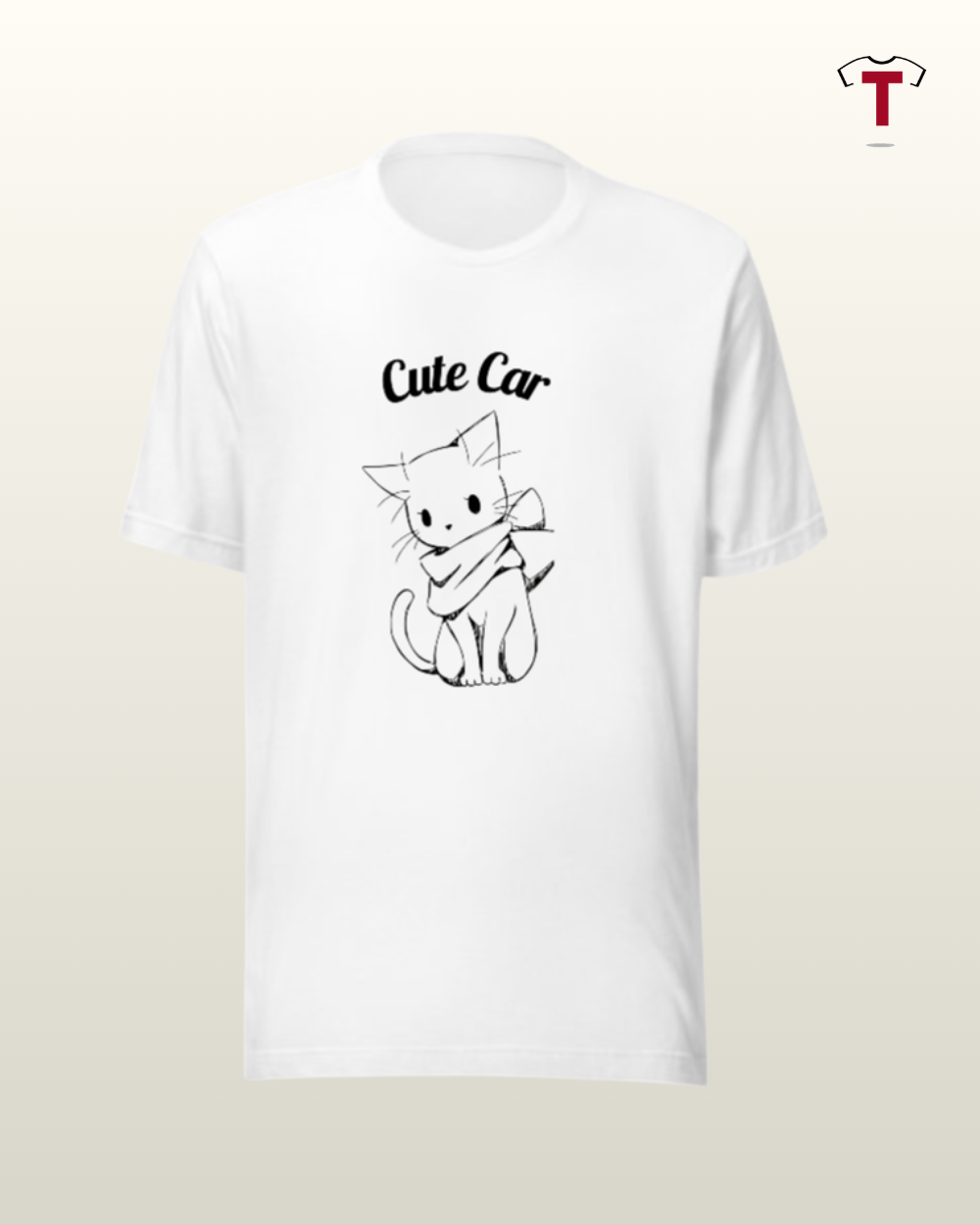 White Cute Car Unisex Cotton T-Shirt