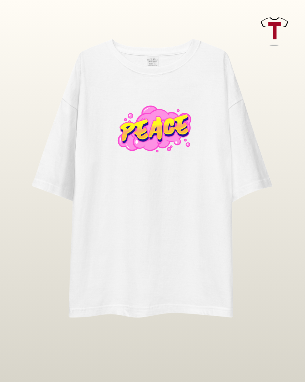 White Peace Unisex Oversized T-Shirt
