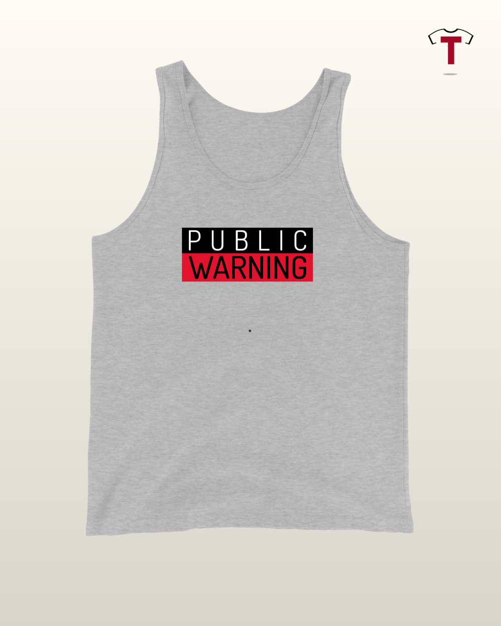 Heather Gray Public Warning Unisex Tanktop