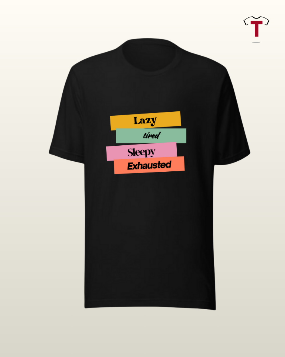Black Four Moods Unisex Cotton T-Shirt