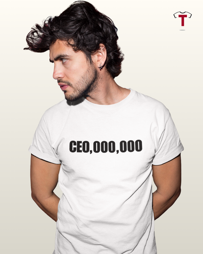 White CEO Unisex Cotton T-Shirt