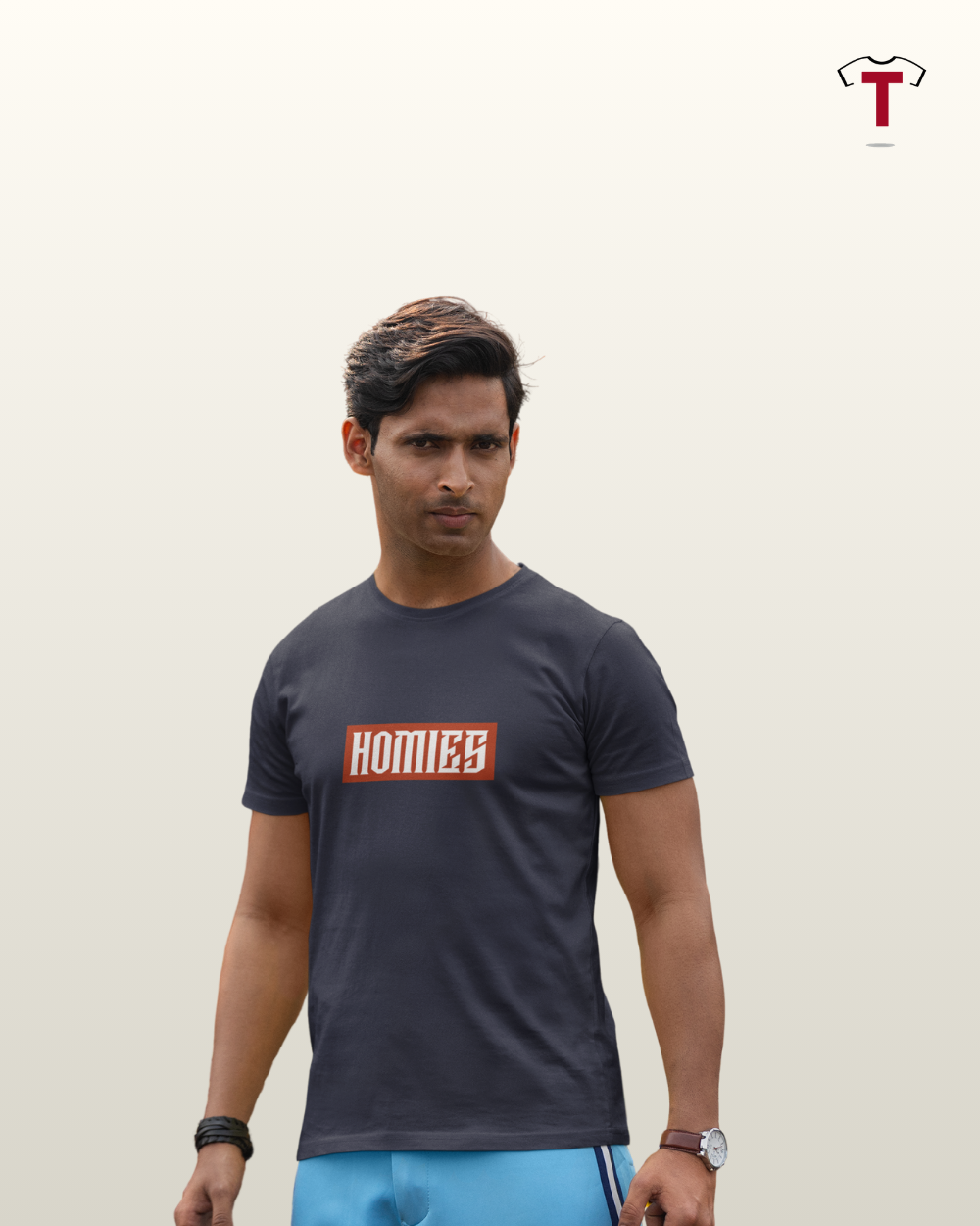 Navy. Homies Unisex Cotton T-Shirt