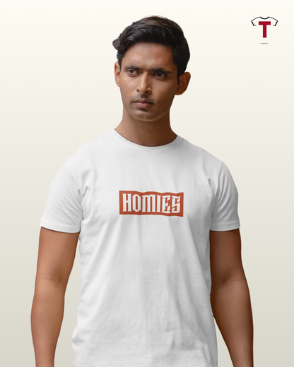 White. Homies Unisex Cotton T-Shirt