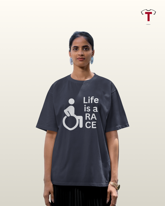 Navy Life is a Race Unisex Oversized T-Shirt