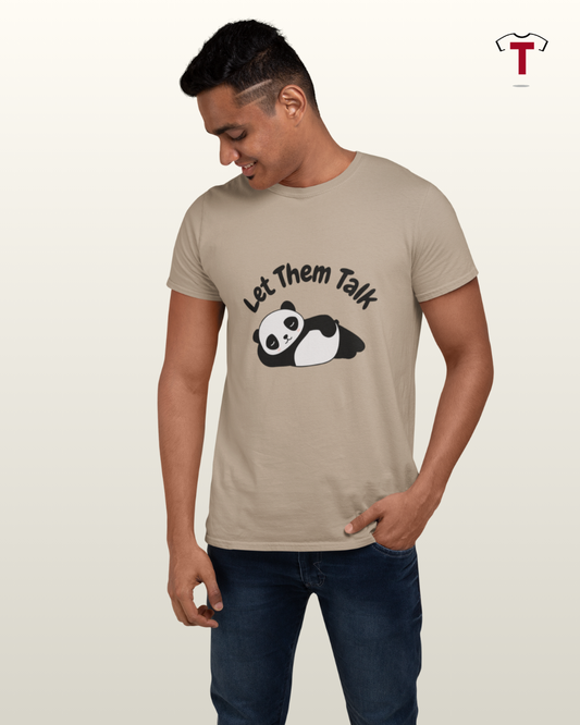 Beige Let Them talk Unisex Cotton T-Shirt