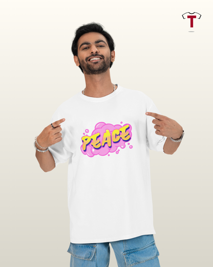 White Peace Unisex Oversized T-Shirt