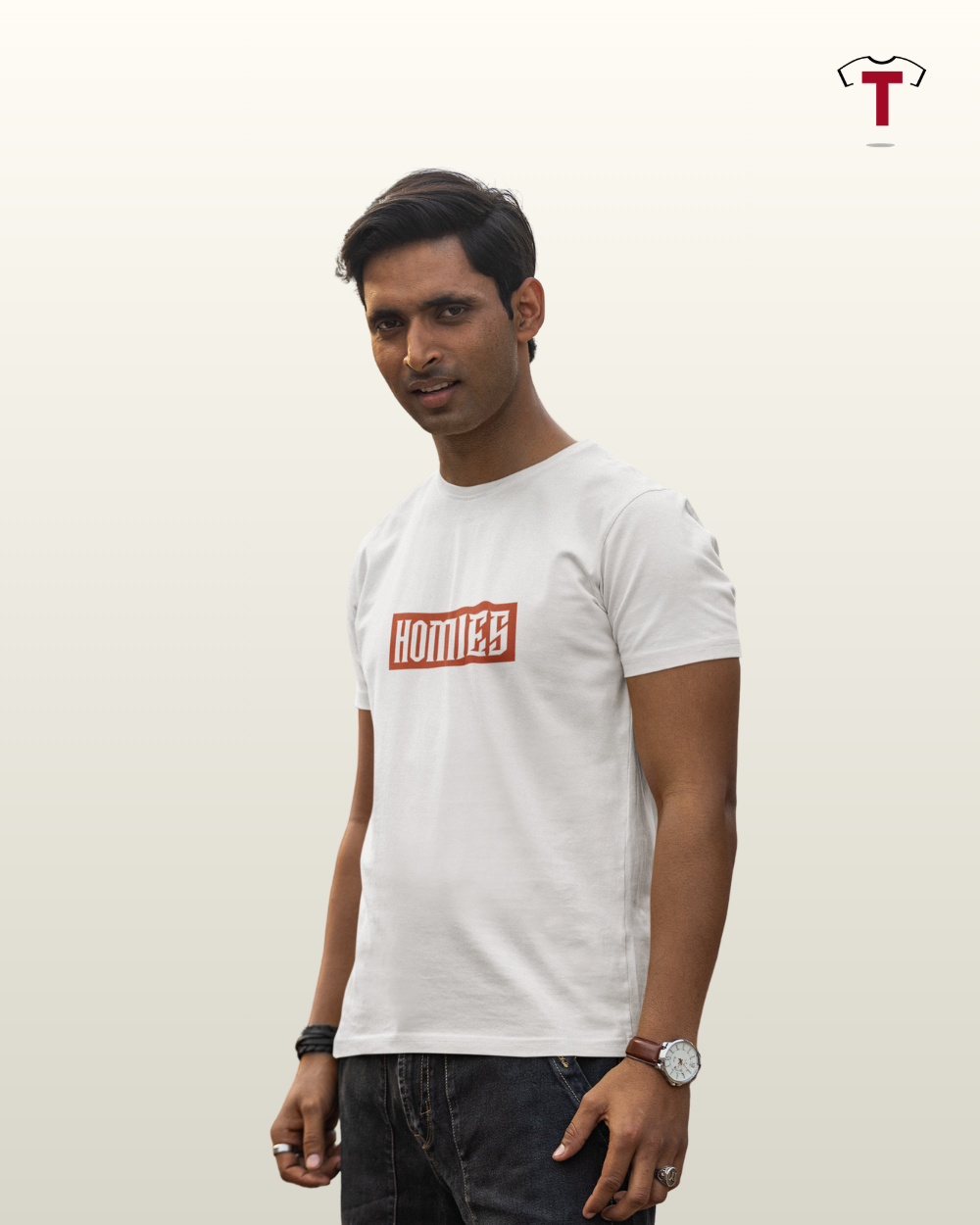 White. Homies Unisex Cotton T-Shirt
