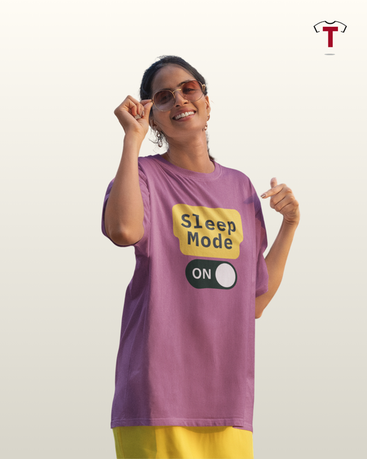 Purple Sleep Mode Unisex Oversized T-Shirt