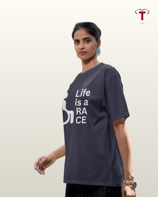 Navy Life is a Race Unisex Oversized T-Shirt