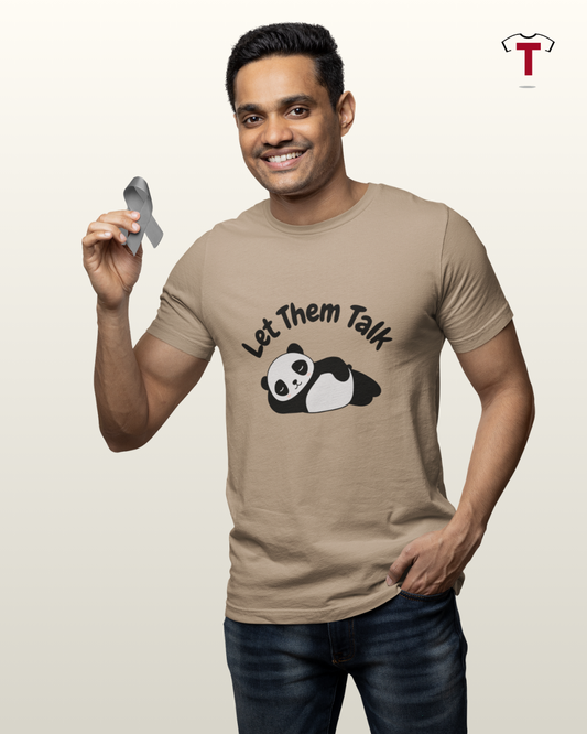 Beige Let Them talk Unisex Cotton T-Shirt