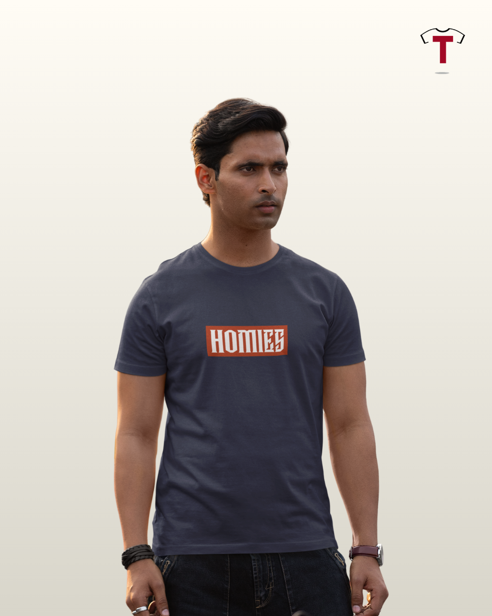 Navy. Homies Unisex Cotton T-Shirt