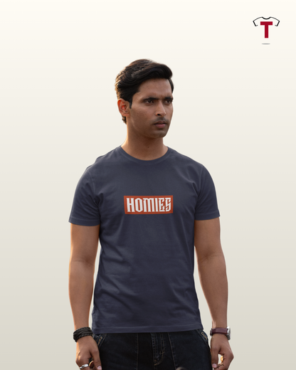 Navy. Homies Unisex Cotton T-Shirt