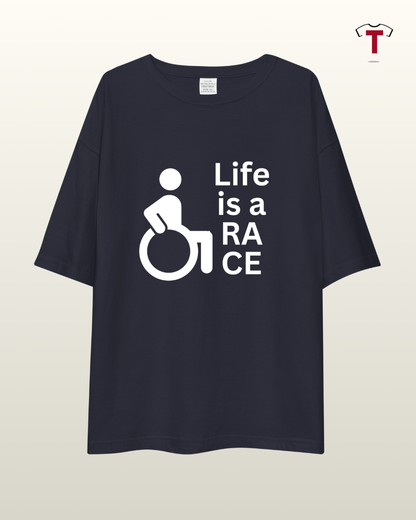 Navy Life is a Race Unisex Oversized T-Shirt
