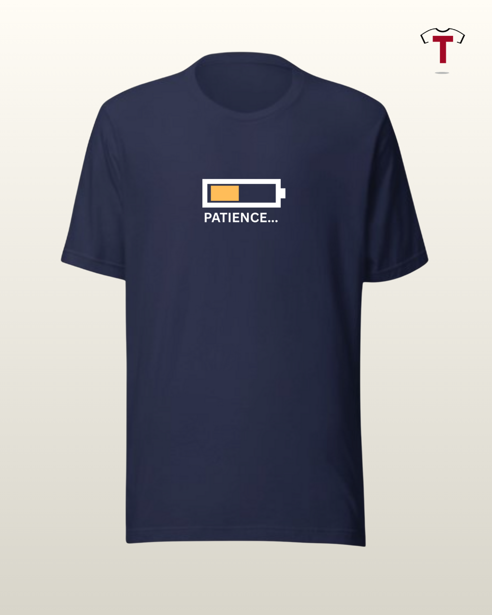 Navy Social battery Unisex Cotton T-Shirt