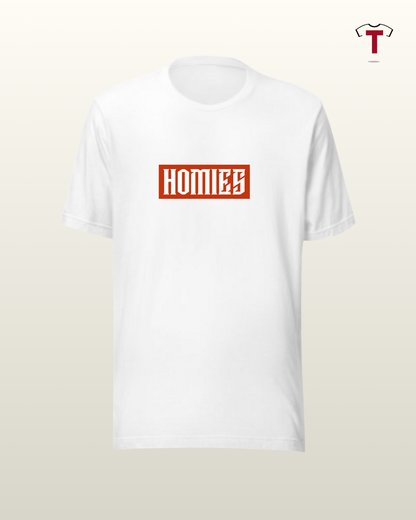 White. Homies Unisex Cotton T-Shirt