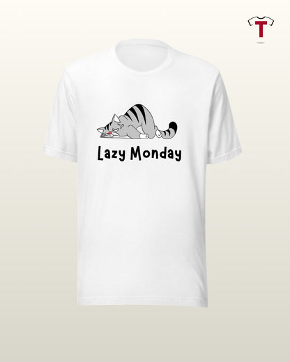 White Lazy Monday Unisex Cotton T-Shirt